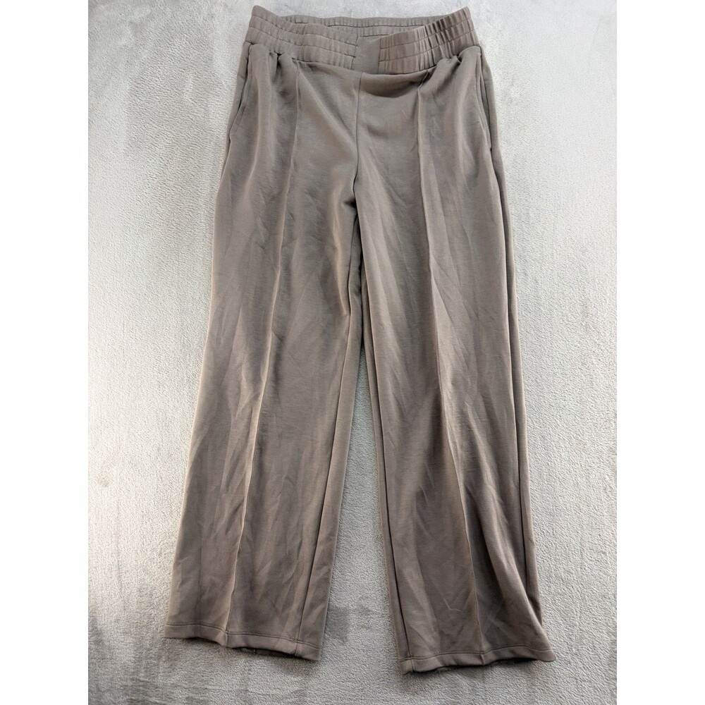 Elie Tahari Ankle Pants Womens Gray XL Pintuck Elastic Waist Stretch Tapered